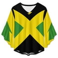 thumbnail image 4 of Jamaica Flag Women's V-Neck Blouse With 3/4 Ruffled Bell Sleeves Casual Top Ladies Blouses, 4 of 7