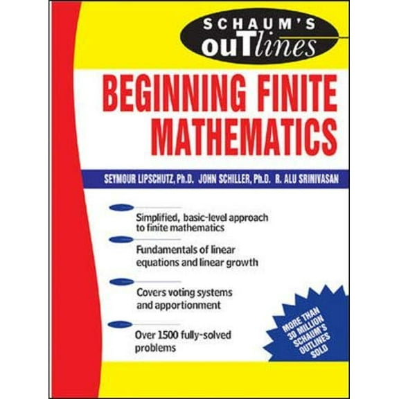 Pre-Owned Schaum's Outline of Beginning Finite Mathematics (Paperback) 9780071388979