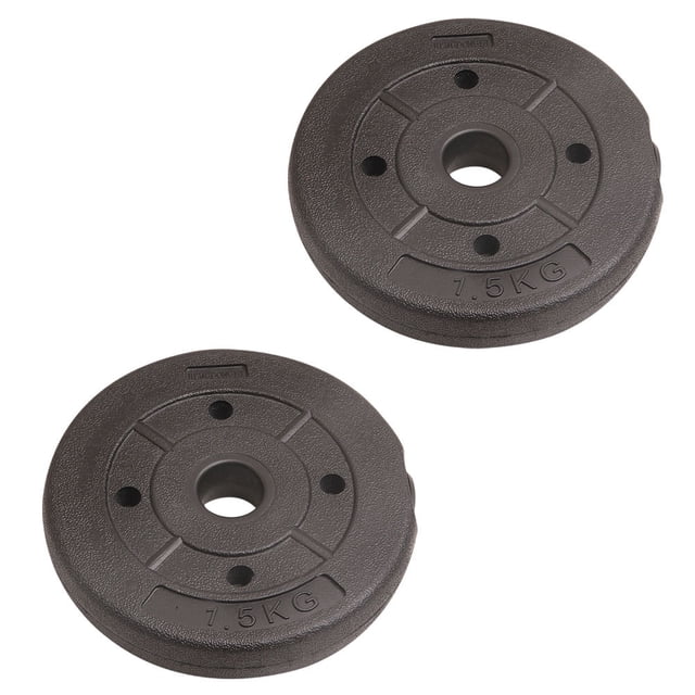 Phenofice 2Pcs Fitness Equipment Accessory Plastic Coated Dumbbell Piece Black Material