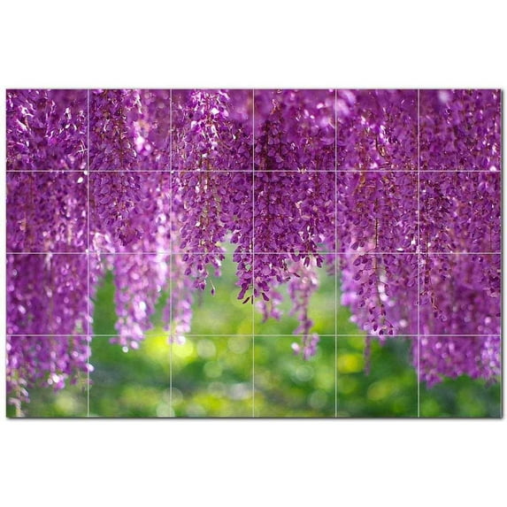 Flowers Ceramic Tile Mural Kitchen Backsplash Bathroom Shower, 402298-M64
