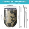thumbnail image 5 of Camouflage 12oz Stainless Steel Insulated Wine Tumbler with Lid and Straw – Double Wall Vacuum Mug for Hot & Cold Drinks, 304 Steel Interior, Sweat-Free Design, 5 of 5
