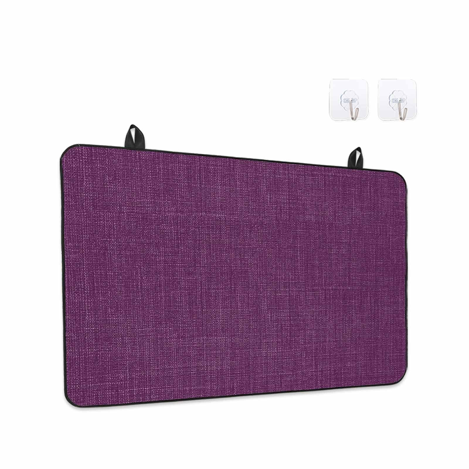 Purple Burlap Texture Stove Top Cover for Electric Stove, Heat-proof & Non Slip Glass Top Stove Cover Protector, Farmhouse Vintage Purple Kitchen Flat Cooktop Rubber Mat 24x21 Inches
