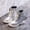 Silver, variant on LvhaoGJOB Girls' Ankle Boots for Everyday Wear - Lace-Up Design, Side Zipper