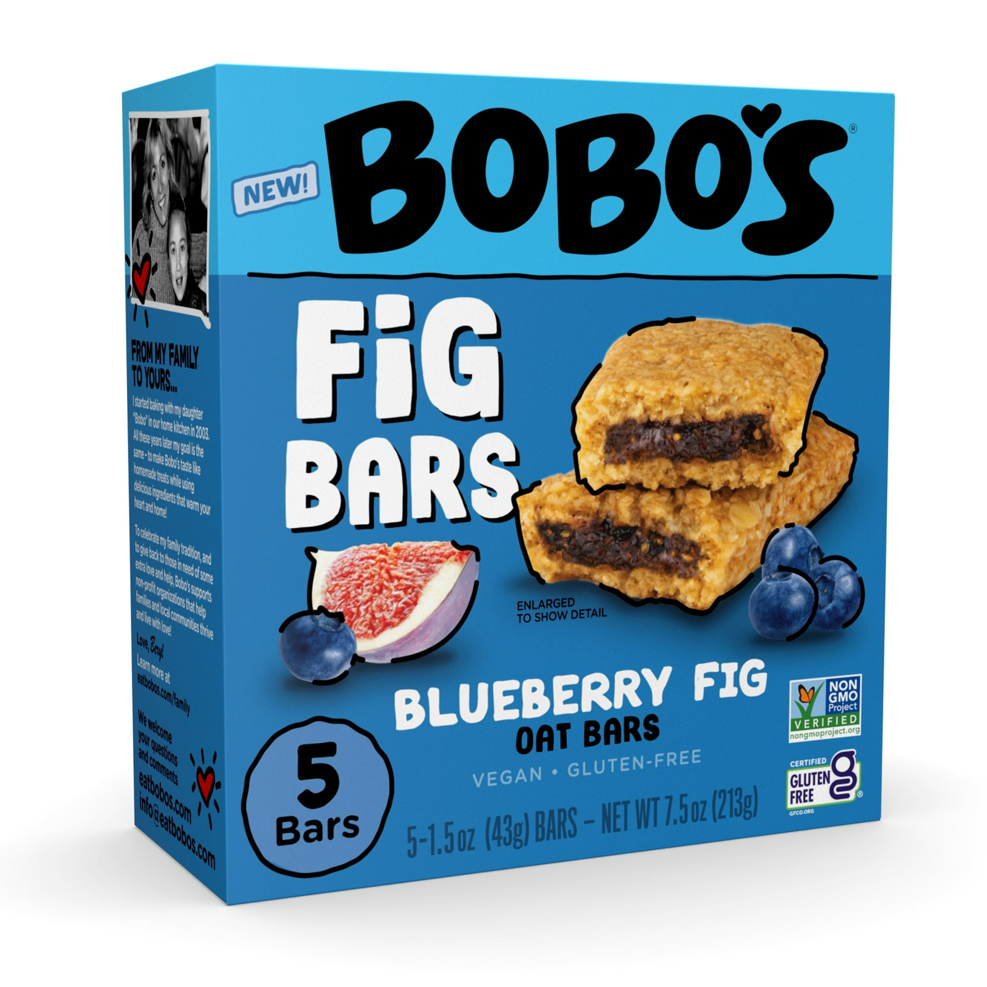 Bobo’s Blueberry Fig Bar, 5 Pack of 1.5oz bars