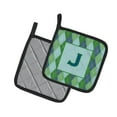 thumbnail image 2 of Monogram - Initial J Blue Argoyle Pair of Pot Holders, 2 of 2