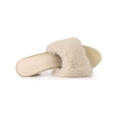 thumbnail image 4 of BLISSFUL STEP Women's Sandals Chunky Heels Slip on Faux Fur Slides Mules Nude 10, 4 of 6