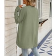 thumbnail image 4 of Suéter con Capucha para Mujer Abrigo Moda Frente Abierto Tejido Irregular Color Puro Cárdigan Informal para Mujer para Otoño Invierno Mujer Verde Guisante L, 4 of 6
