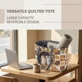 thumbnail image 6 of Pzuqiu Owl Flower Large Capacity Quilted Tote Bag for Women, Lightweight Casual Grey Puffer Shoulder Handbag for Work, Shopping, Travel, College, Daily Use, 6 of 7