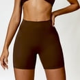 thumbnail image 5 of GEWSEY Biker Yoga Shorts for Women 3" High Waisted Tummy Control Workout Running Athletic Spandex Shorts (Brown, M), 5 of 8