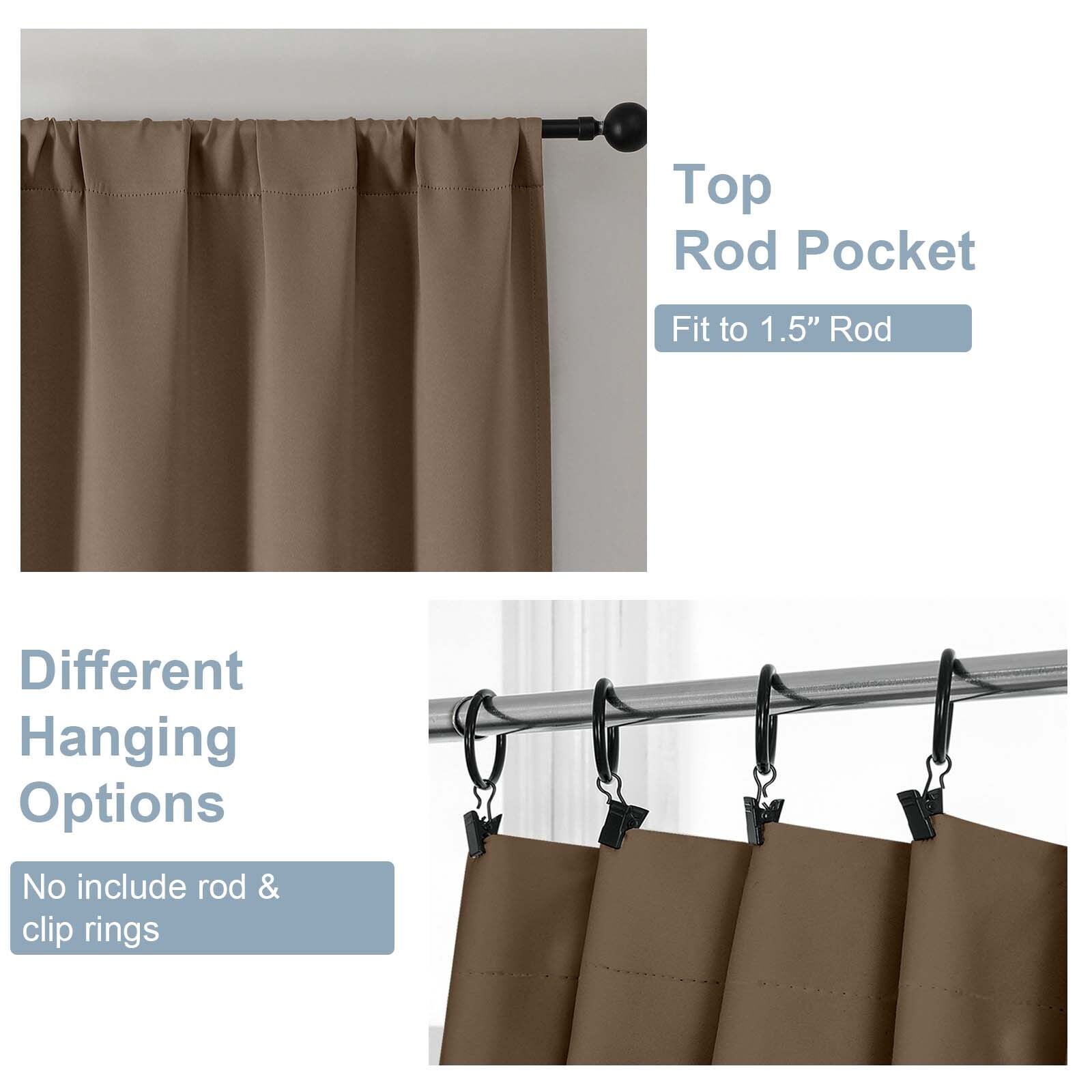 OVZME Barley Blackout Curtains 96 Inches Long 2 Panels, Solid Thermal Insulated Drapes with Rod Pocket, Room Darkening Window Treatment for Living Room, Each W50" x L96", Barley