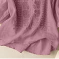 thumbnail image 6 of Womens 2 Piece Linen Suits 3/4 Sleeve Embroidered Top Wide Leg Pants Casual Summer Vacation Lounge Boho Matching Outfits, 6 of 6