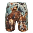 thumbnail image 3 of Logiee Animal Filled Noahs Ark Print Mens Swim Trunks Quick Dry Board Shorts,Breathable Hawaii Beach Shorts Swimwear Bathing Suits-Small, 3 of 6