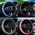 thumbnail image 4 of Car Steering Wheel Cover Antislip Pu Leather Fits 14 5 To 15 Inch Wheels, 4 of 9