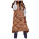 thumbnail image 1 of Gibobby Abrigos largos de invierno para mujer, Chaleco largo de invierno para mujer, con capucha y cierre completa, chamarra de plumón largo, acolchado, ligero, chaleco largo(Marrón,XG), 1 of 5