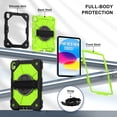 thumbnail image 3 of ELEHOLD Rugged Hybrid Case for iPad 11th Gen (A16) 2025 11-inch,with Built-in Kickstand 360° Rotating Handstrap Pencil Holder Crossbody Shoulder Strap Shockproof Heavy Duty Case,Black/Green, 3 of 10