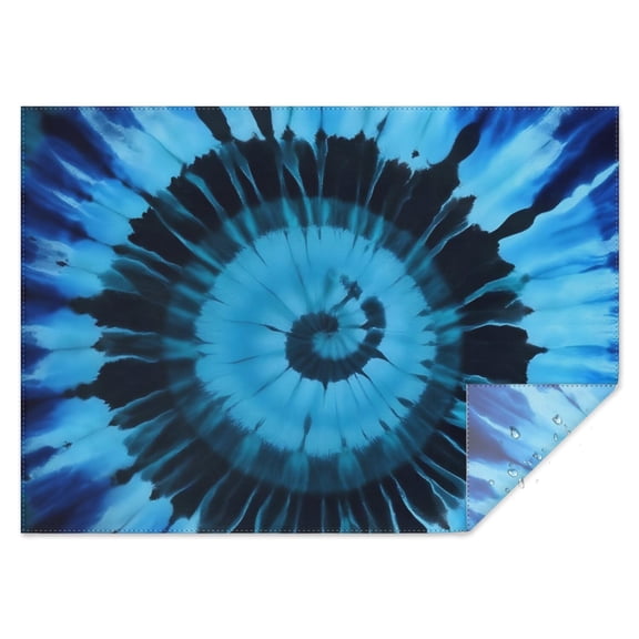 Blue Tie Dye Mandala Pattern Rectangle Tablecloth 60"x84",Waterproof Polyester Rectangle Table Cloth, Wipeable Spillproof Polyester Tablecloth for Dining, Camping, Indoor and Outdoor