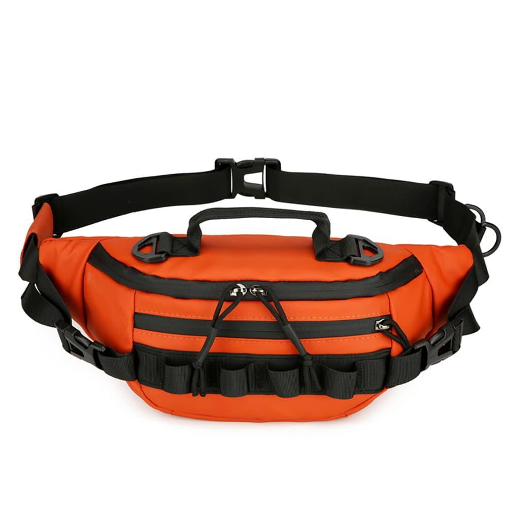 Fishing Waist Pack Water-Resistant Crossbody Tackle Bag with Rear Pocket Orange