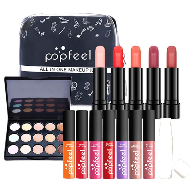 Set de inicio de cosméticos HUOGUO All-in-One Girl, 14 piezas con bolsa