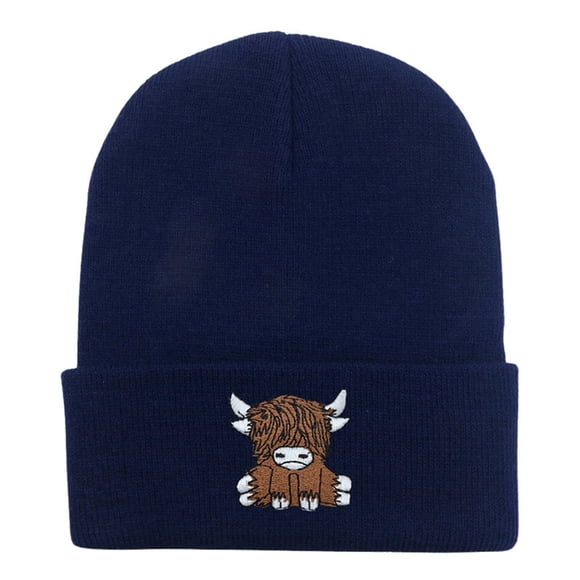 TINZ Chandail en Molleton Schottische Hochlandkuh Moutze Handchuhe Fourrure Dame Sue Chandail en Molleton Schottische Kuh Strickmutze Warweap Hop Mutze Fourrure Hiver Unisexe Skimutze et Chapeaux pour Femmes Chapeau Barrette en Cuir