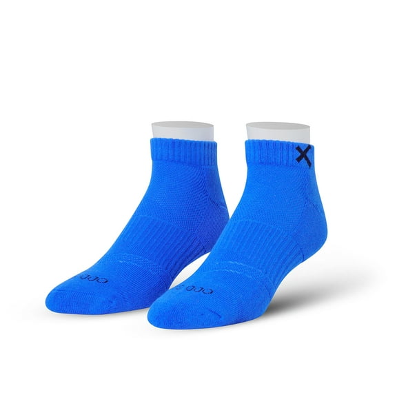 Odd Sox Basix – Large Unisex Ankle Socks – Blue  – Soft Breathable Cushion, Everyday Comfort Cotton