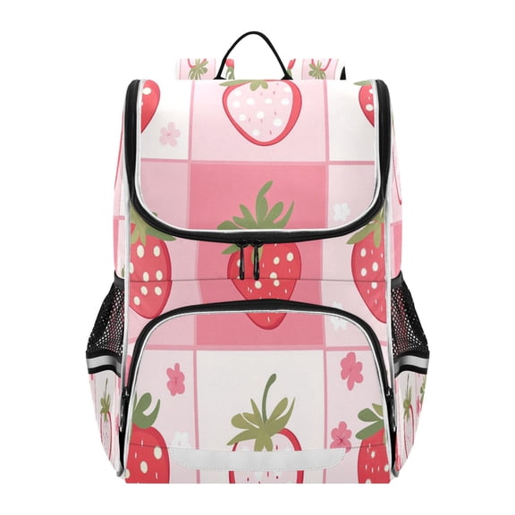 YAZAOO School Backpack Travel Bag Bookbags Bookbags Sweet Strawberry Patch Pattern