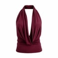 thumbnail image 4 of WAYUTE Womens Tank Tops Elegant Halter Solid Color Slim Fit Cropped Top Backless Knit Vest Party Night Out Fashion Summer,,S, 4 of 4