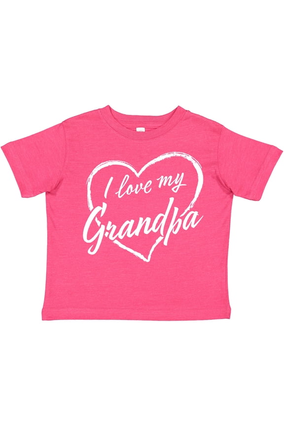 I Love My Grandpa in White Chalk Heart Boys or Girls Toddler T-Shirt