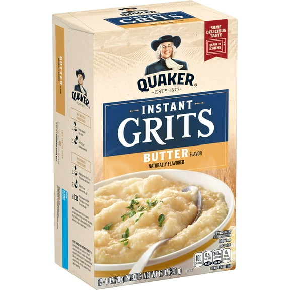Quaker Instant Grits, Butter, 1.0 oz, 12 Packets (Paper Pouch)