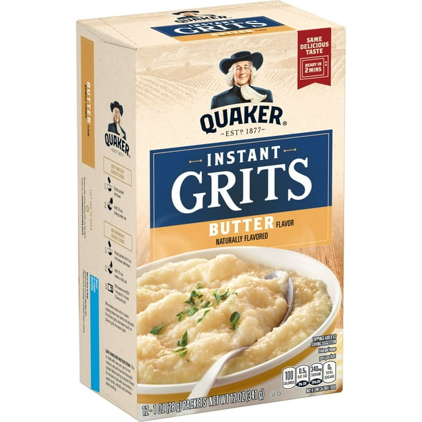 Quaker Butter Flavored Instant Grits, 1 oz, 12 count