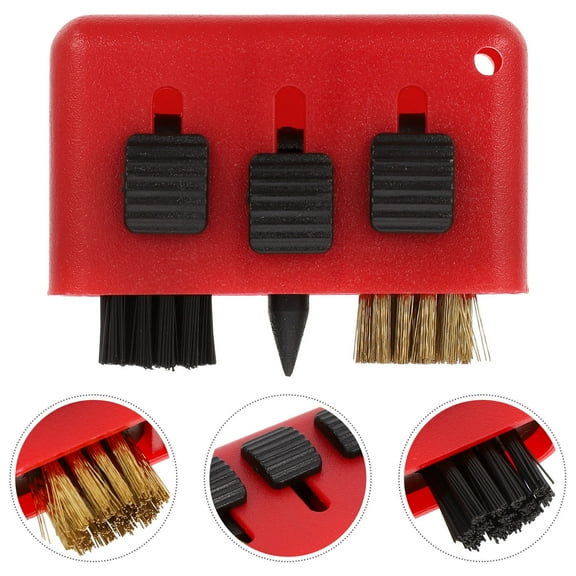 MIPCASE 4pcs Golf Iron Brush with Plastic Red Groove Cleaning Daily Cleaning