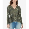 thumbnail image 2 of William Rast Womens Camo Print Peplum Blouse, Green, XX-Large, 2 of 2