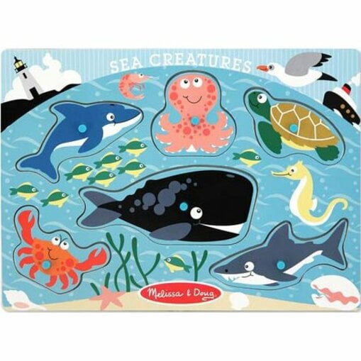 Melissa \u0026 Doug Sea Creatures Peg Puzzle 