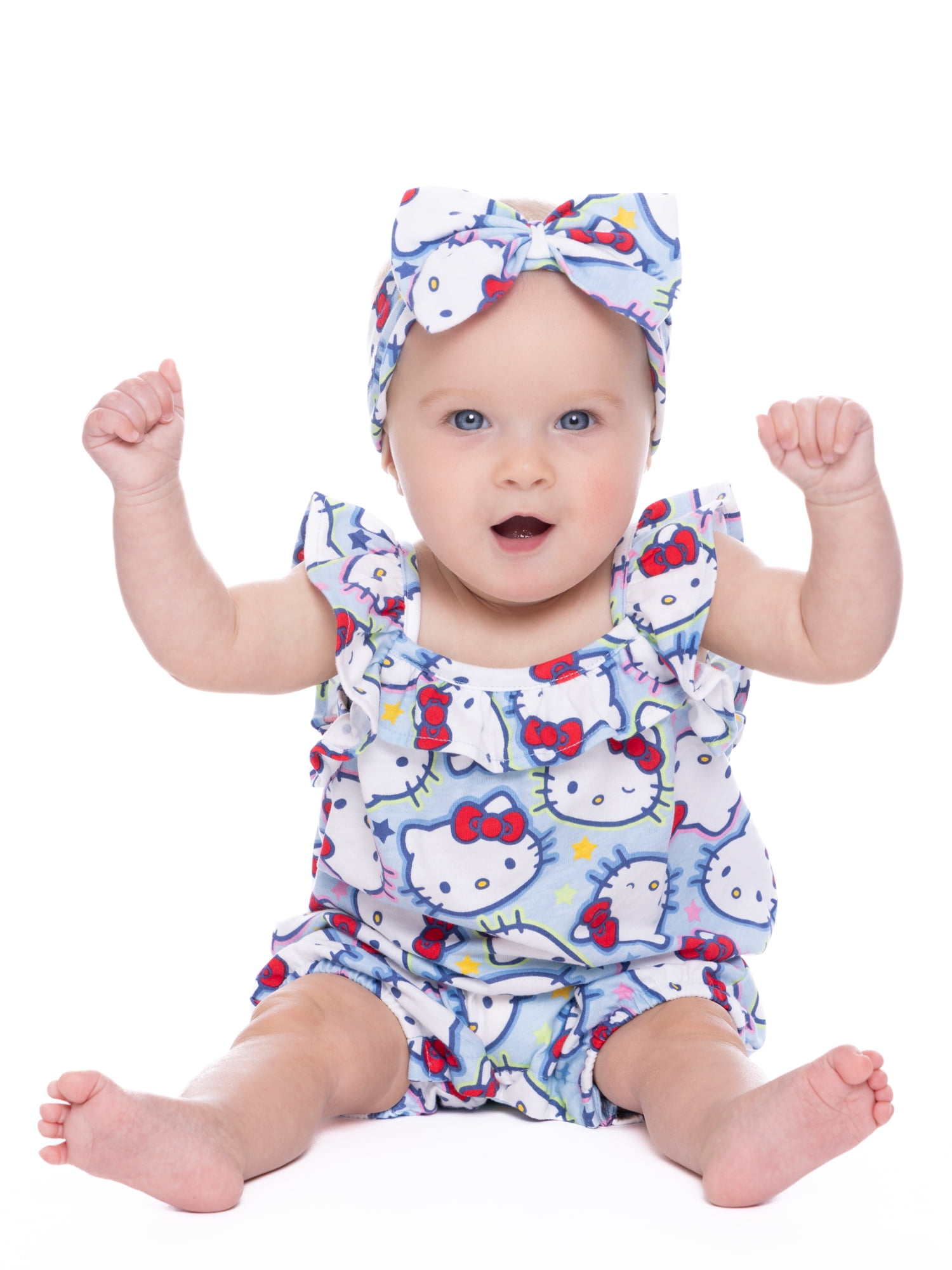 Hello Kitty Baby Girls Romper Set, 2-Pack, Sizes 0-24 Months