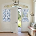 thumbnail image 2 of Flower Bird Door Curtains for Door Window, French Sidelight Front Back Door Curtains With Tieback, Vintage Blue Garden Country Wildflower Kitchen Rod Pocket Drapes Panel, 54"x40", 2 of 5