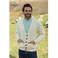 thumbnail image 3 of Irish Cardigan for Men 100% Premium Merino Wool Aran Sweater Made in Ireland, 3 of 7