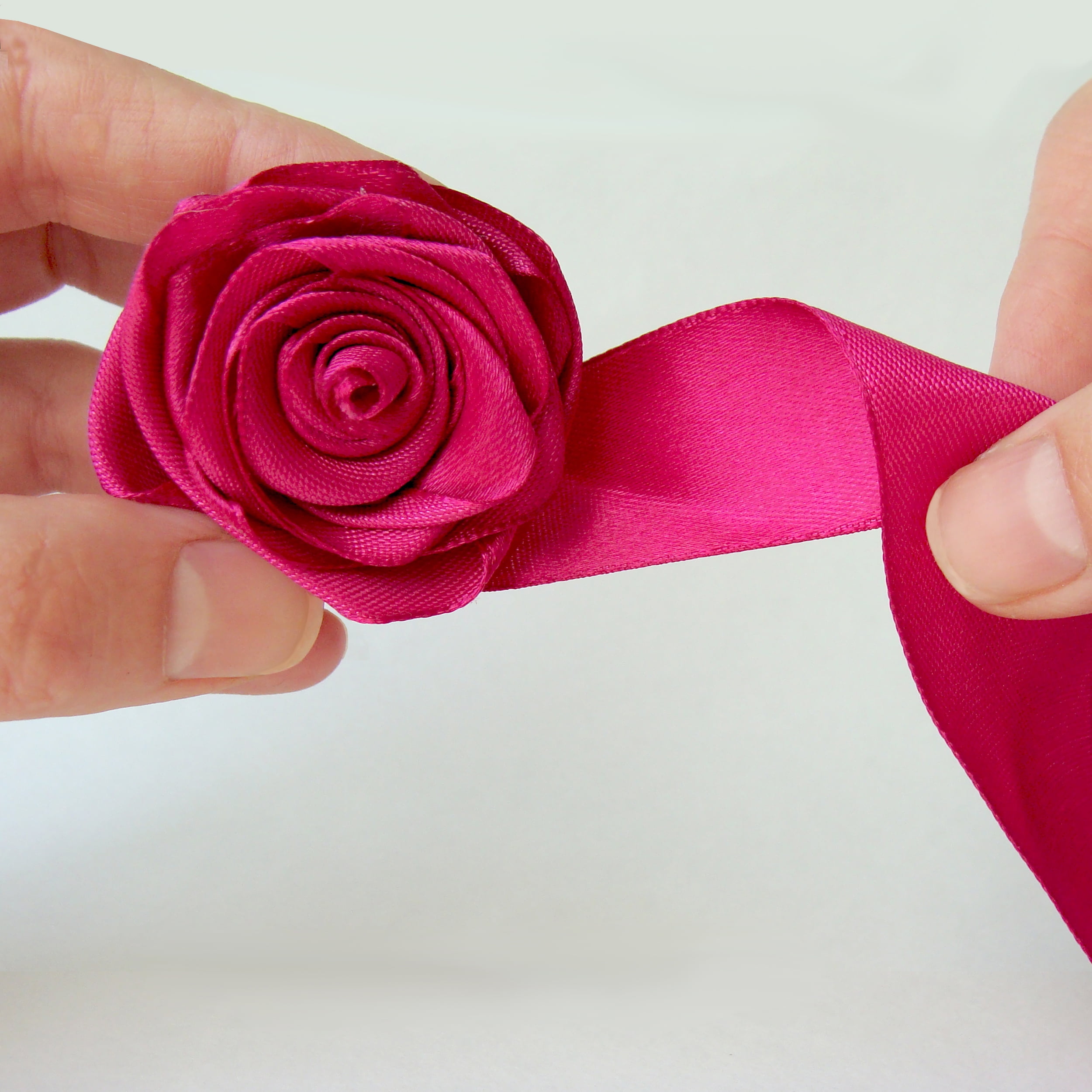  MEEDEE Victorian Rose Satin Ribbon 2 Inch Rose Pink