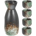 thumbnail image 1 of 1 Set of Japanese Sake Set Sake Serving Set Ceramic Sake Pot Delicate Sake Pot Cups Set, 1 of 4