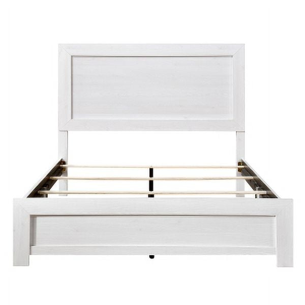 Modern Rustic Full-Size Bed: White Finish with 3D Printed Paper Veneer