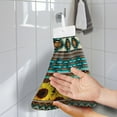 thumbnail image 2 of SEANATIVE Southwest Aztec Hand Towels for Bathroom Set of 2 Sunflower Hanging Hand Towels for Kitchen Highly Absorbent Hand Towels with Button Loop Fingertip Towel Indoor Home Decor, 2 of 7