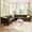 Dark Brown, variant on Harper & Bright Designs L-Shaped Chesterfield Sofa with Rolled Arms, PU Mid-Century Sofa Padded Seat, Button Tufted Sofa with Nailhead Trim and Backres, Dark Brown