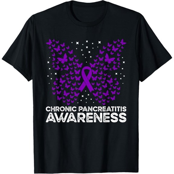 Pancreatitis Awareness Chronic Pancreatitis Butterfly T-Shirt