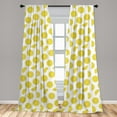 thumbnail image 4 of Ambesonne Lemons Curtains, Minimal Fruit Slice Summer, Pair of 28"x63", White and Earth Yellow, 4 of 4