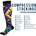 thumbnail image 4 of Coolnut Mardi Gras Lily Compression Socks for Women&Men Circulation-Best Support for Nurses, Running, Athletic-1 Pairs Gift, 4 of 7