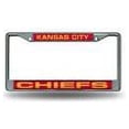 thumbnail image 2 of Rico Industries Football Kansas City Chiefs Red 12" x 6" Laser Cut Chrome Frame - Car/Truck/SUV Automobile Accessory, 2 of 2
