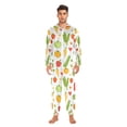 thumbnail image 3 of FORMRS Onesies Pajama for Adults Unisex Hoodie Winter Jumpsuit One Piece Sleepwear, Sizes S-2XL, White Vegetables Pattern, 3 of 7