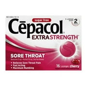 Cepacol Extra Strength, Fast and Effective Relief for Sore Throats, Sugar Free, Cherry, 16 Count