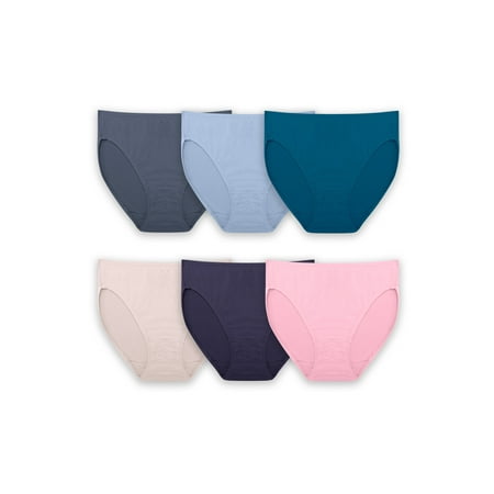 

Fruit of the Loom Women s Breathable Micro-Mesh Hi Cut Underwear 6 Pack Sizes M-3XL