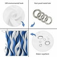 thumbnail image 3 of Blue White Moire Shower Curtain Set - Small 36" x 72" Washable Bathtub Curtain with 12 Hooks, Modern Abstract Art Waterproof Fabric Stall Shower Curtains for Bathroom/Bathtub Décor, 3 of 6