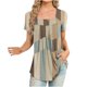 thumbnail image 2 of Fiudx Ofertas Flash Del Día Solo En Línea Blusa Holgada de Manga Corta con Cuello En V Informal Estampada a La Moda para Mujer, 2 of 5