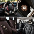 thumbnail image 4 of Uorisanigo Tribal Aztec Car Seat Covers Sets 14 Pcs Car Steering Wheel Cover and Cars Headrest Cover Center Console Cover Auto Seat Belt Cover Comfortable Soft Auto Interior Fit for Cars SUVs, 4 of 6